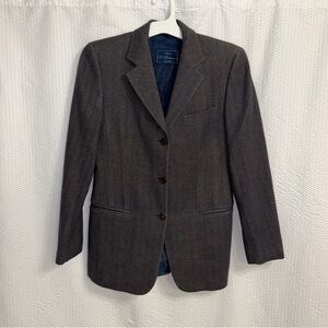 Vintage Sartoria D. Bensussan Milano Italy Wool Cachemire Herringbone Blazer 42S